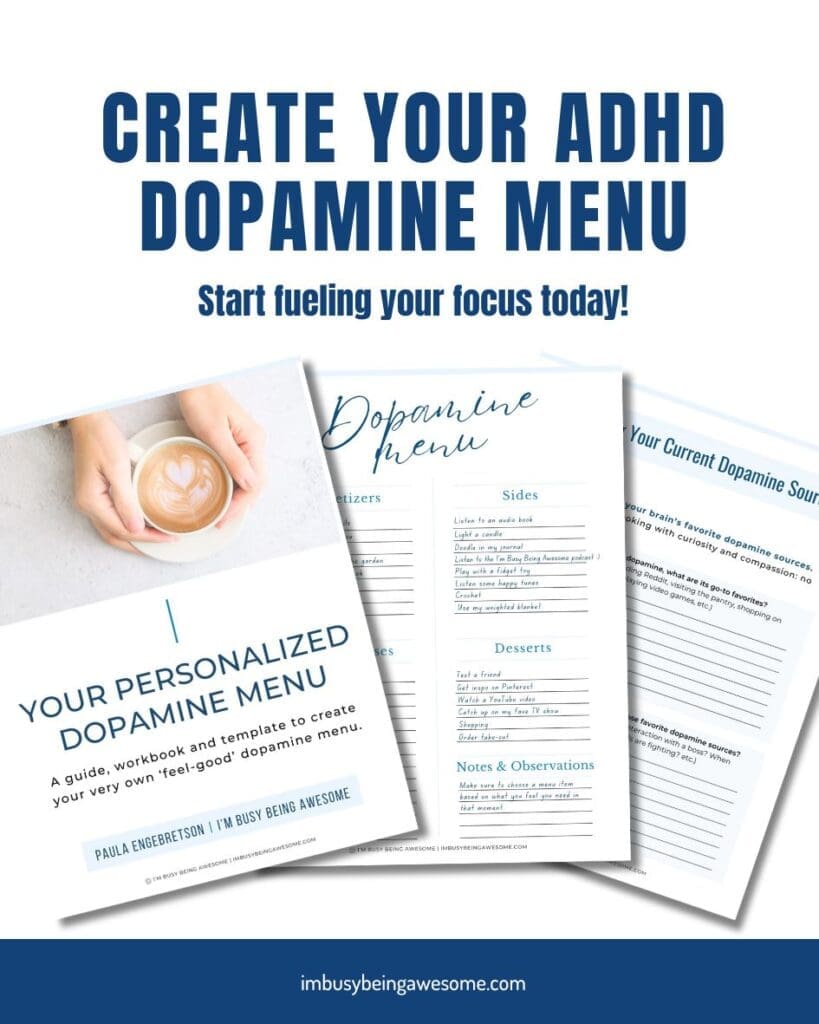 Dopa Menu Workbook Printable - I'm Busy Being Awesome